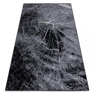 Kusový koberec BASE 3989 Pařez stromu dřevo černý / šedý Rozměr: 160x220 cm