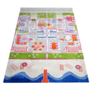 Dětský koberec 3D - BUNGALOV NA PLÁŽI 100x150 cm