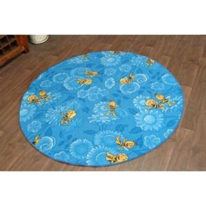 Dětský kulatý koberec MÁJA modrý