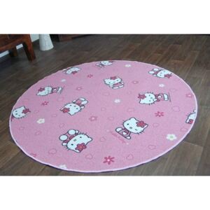 Dětský kulatý koberec HELLO KITTY