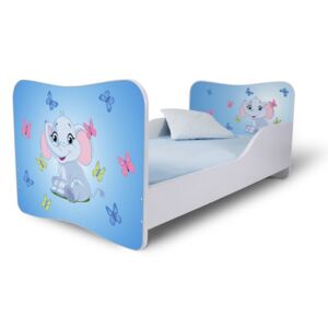 Dětská postel SLONÍK modrý 180x80 cm + matrace ZDARMA
