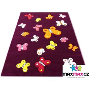 Dětský koberec BUTTERFLY purple