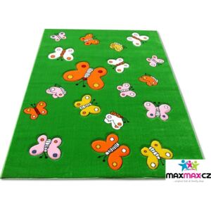 Dětský koberec BUTTERFLY green