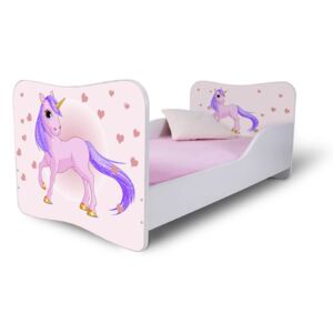 Dětská postel JEDNOROŽEC růžový 160x80 cm