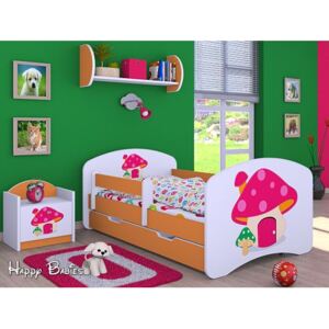Dětská postel se šuplíkem 180x90cm RŮŽOVÝ HŘÍBEK - oranžová