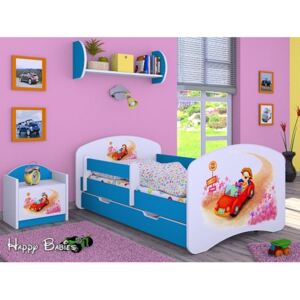 Dětská postel se šuplíkem 180x90cm ZPÍVAJÍCÍ AUTO - modrá