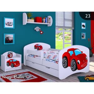 Dětská postel se šuplíkem 180x90cm RED CAR - bílá
