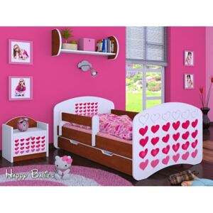 Dětská postel se šuplíkem 180x90cm HEARTS - kalvados