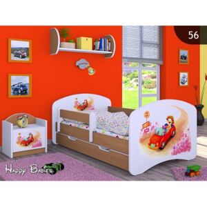 Dětská postel se šuplíkem 180x90cm ZPÍVAJÍCÍ AUTO - buk
