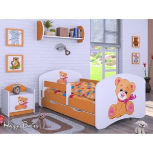Dětská postel se šuplíkem 180x90cm MÉĎA - oranžová