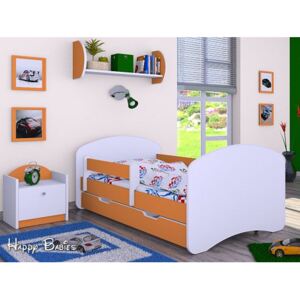 Dětská postel se šuplíkem 180x90cm BEZ MOTIVU - oranžová