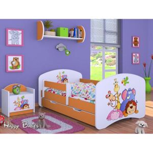 Dětská postel se šuplíkem 180x90cm SAFARI - oranžová