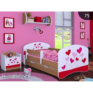 Dětská postel se šuplíkem 180x90cm LOVE - buk