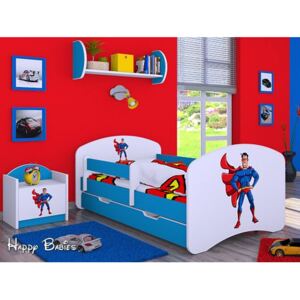Dětská postel se šuplíkem 180x90cm SUPERMAN - modrá