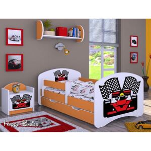 Dětská postel se šuplíkem 180x90cm FERRARI - oranžová