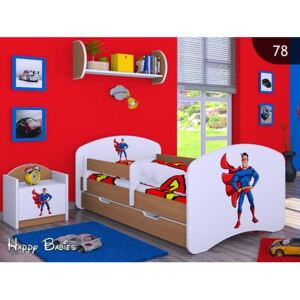 Dětská postel se šuplíkem 180x90cm SUPERMAN - buk