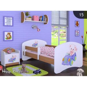 Dětská postel bez šuplíku 160x80cm MEDVÍDEK V AUTĚ 2 - buk