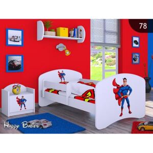 Dětská postel bez šuplíku 160x80cm SUPERMAN - bílá