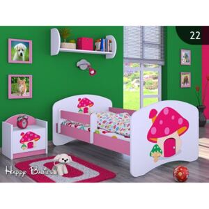 Dětská postel bez šuplíku 160x80cm RŮŽOVÝ HŘÍBEK - růžová