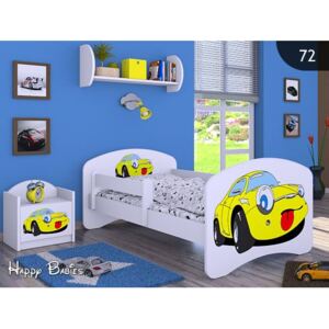 Dětská postel bez šuplíku 160x80cm SMILE CAR - bílá