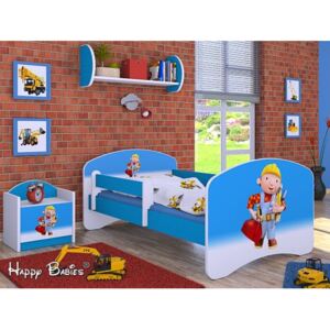 Dětská postel bez šuplíku 160x80cm BOŘEK STAVITEL - modrá