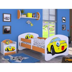 Dětská postel bez šuplíku 160x80cm SMILE CAR - oranžová