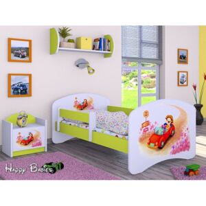 Dětská postel bez šuplíku 180x90cm ZPÍVAJÍCÍ AUTO - zelená