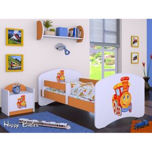 Dětská postel bez šuplíku 160x80cm LOKOMOTIVA - oranžová