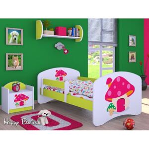Dětská postel bez šuplíku 180x90cm RŮŽOVÝ HŘÍBEK - zelená