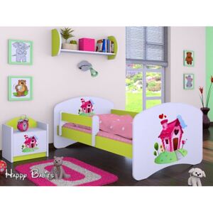 Dětská postel bez šuplíku 180x90cm DOMEČEK - zelená