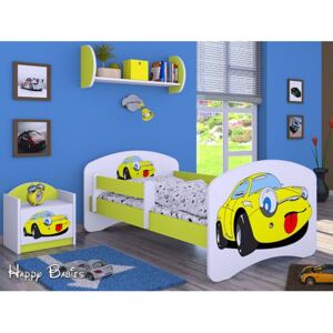 Dětská postel bez šuplíku 180x90cm SMILE CAR - zelená