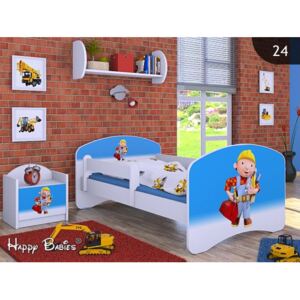 Dětská postel bez šuplíku 180x90cm BOŘEK STAVITEL - bílá