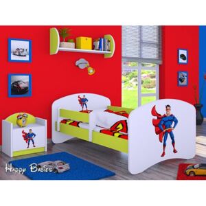 Dětská postel bez šuplíku 180x90cm SUPERMAN - zelená