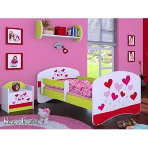 Dětská postel bez šuplíku 180x90cm LOVE - zelená