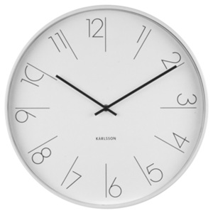 Karlsson Bílé nástěnné hodiny - Karlsson Elegant Numbers White, OE 40 cm