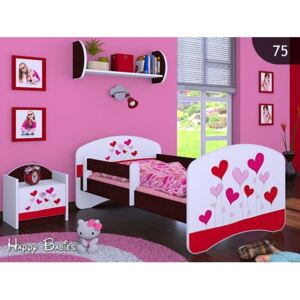 Dětská postel bez šuplíku 160x80cm LOVE - kaštan wenge