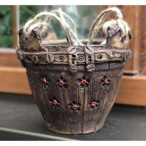 Keramika Javorník Závěsný květináč -květy