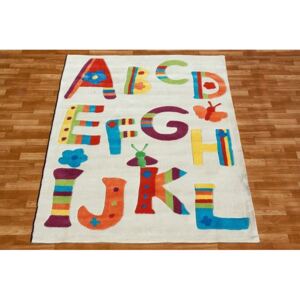 Dětský koberec ABECEDA bílá|béžová|multicolor