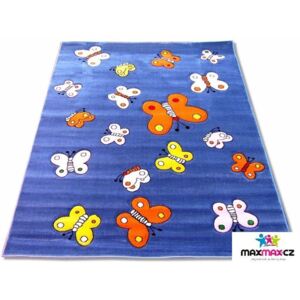 MAXMAX Dětský koberec BUTTERFLY blue
