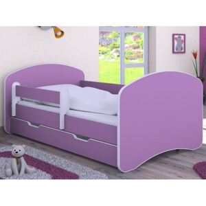 Dětská postel se šuplíkem 140x70 cm - FIALOVÁ