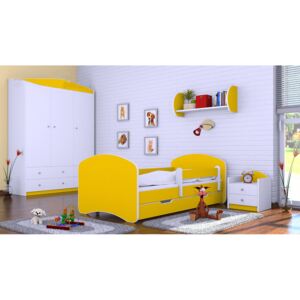 Dětská postel se šuplíkem 140x70 cm - ŽLUTÁ