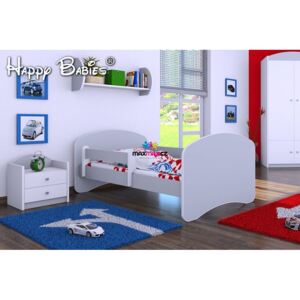 MAXMAX Dětská postel 140x70 cm - ŠEDÁ