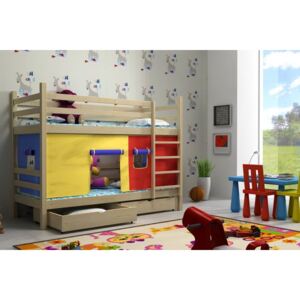 Dětská patrová postel z MASIVU 200x90cm bez šuplíku - PP011