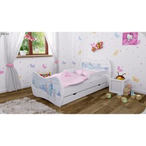 Dětská postel DREAM bílá 180x90 cm se šuplíkem - vzor 32