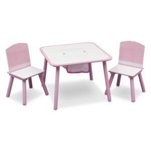 MAXMAX Dětský stůl s židlemi růžový 60x60x43