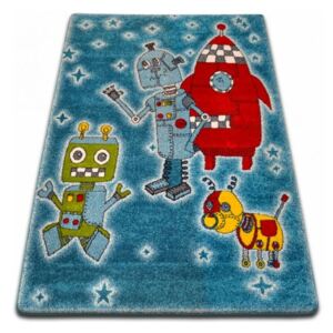 Dětský koberec KIDS Roboti - modrý