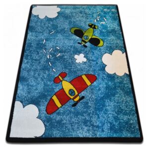 Dětský koberec KIDS Letadýlka - modrý