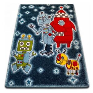 Dětský koberec KIDS Roboti - černý