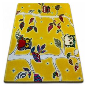 Dětský koberec KIDS Sovičkový les - žlutý