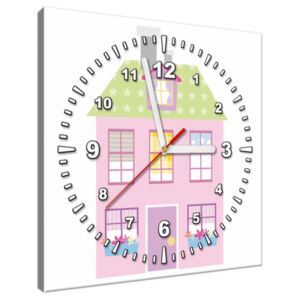 Tištěný obraz s hodinami Růžový domeček ZP4090A_1AI
